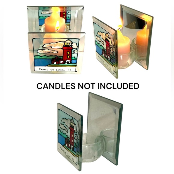 Lighthouses Vintage Assorted Candle Holders Stained Art Glass Nautical Decor 3 - Picture 9 of 15